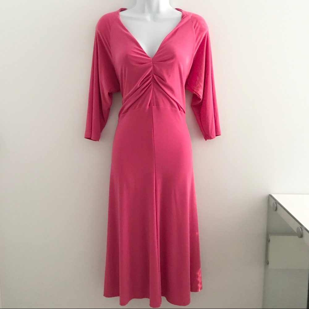 NWOT Bailey Pink Rushed A-line 3/4 Sleeve Plus Size Dress Spring